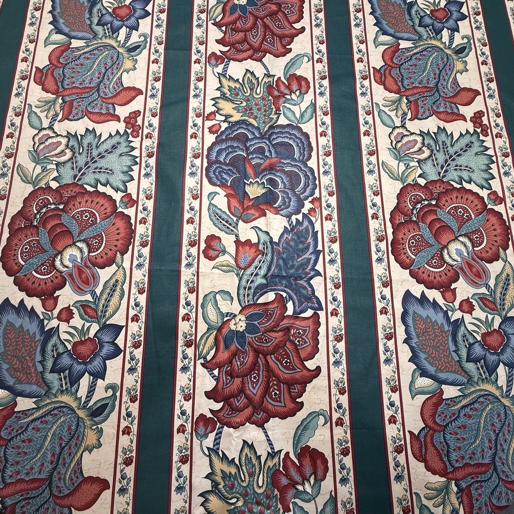 Waverly Henry Ford Old Town Fabric Jacobean Floral Stripe 2 yards X 54"W